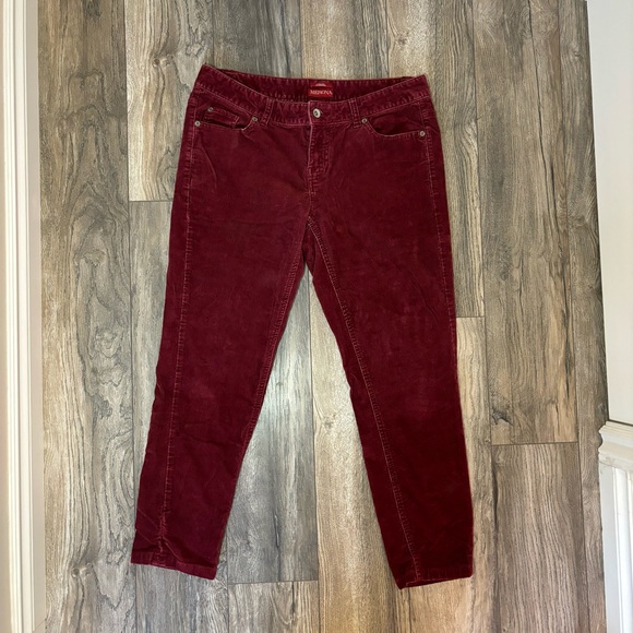 #💙29 Merona Corduroy Burgundy Skinny Straight Pant - Picture 2 of 7